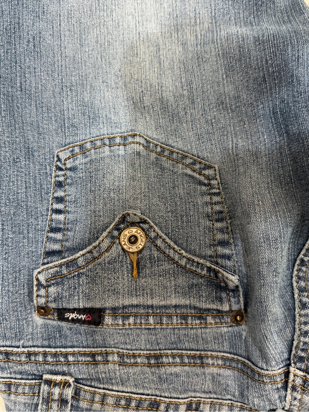 Angels Medium Blue Flare Jeans with Raw Edge - Picture 7 of 9